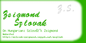 zsigmond szlovak business card